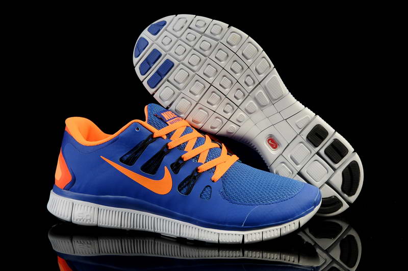 Nike Free Run 5.0 V2 Mens Running Shoes New Breathable Blue Orange